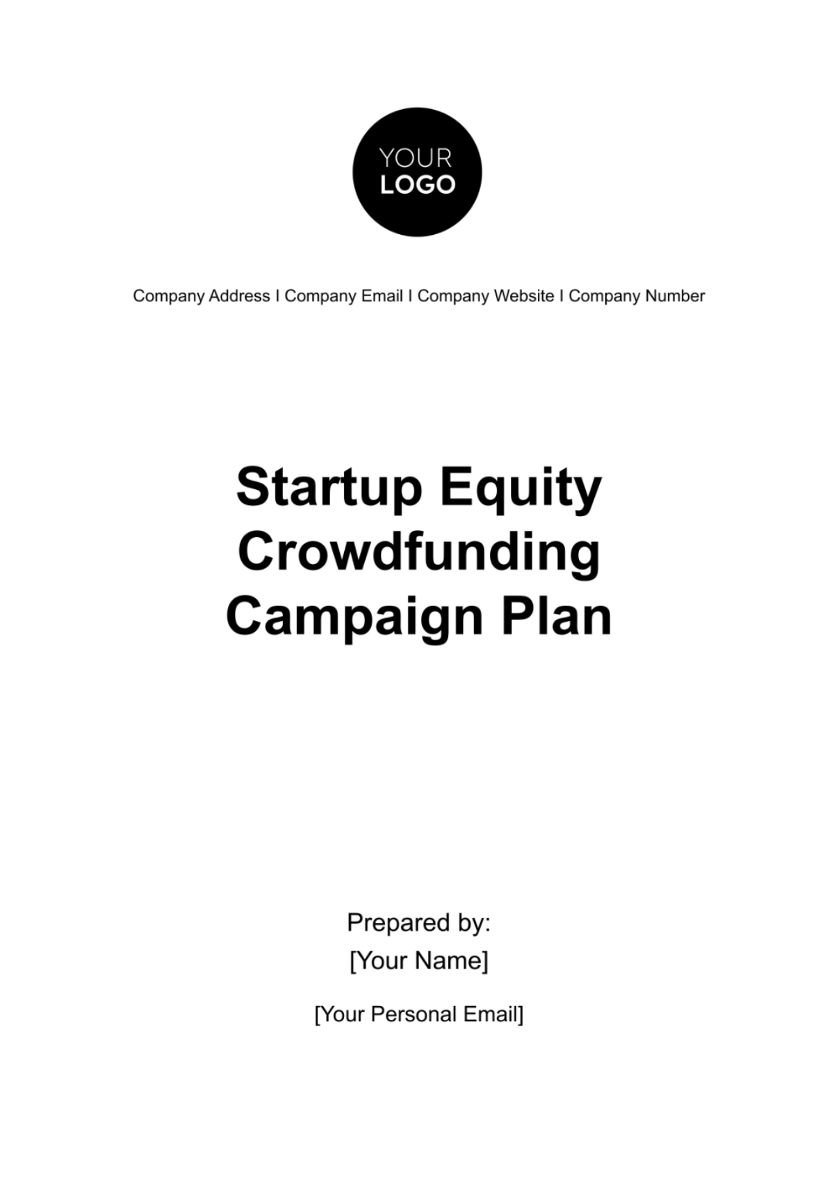 Startup Equity Crowdfunding Campaign Plan Template