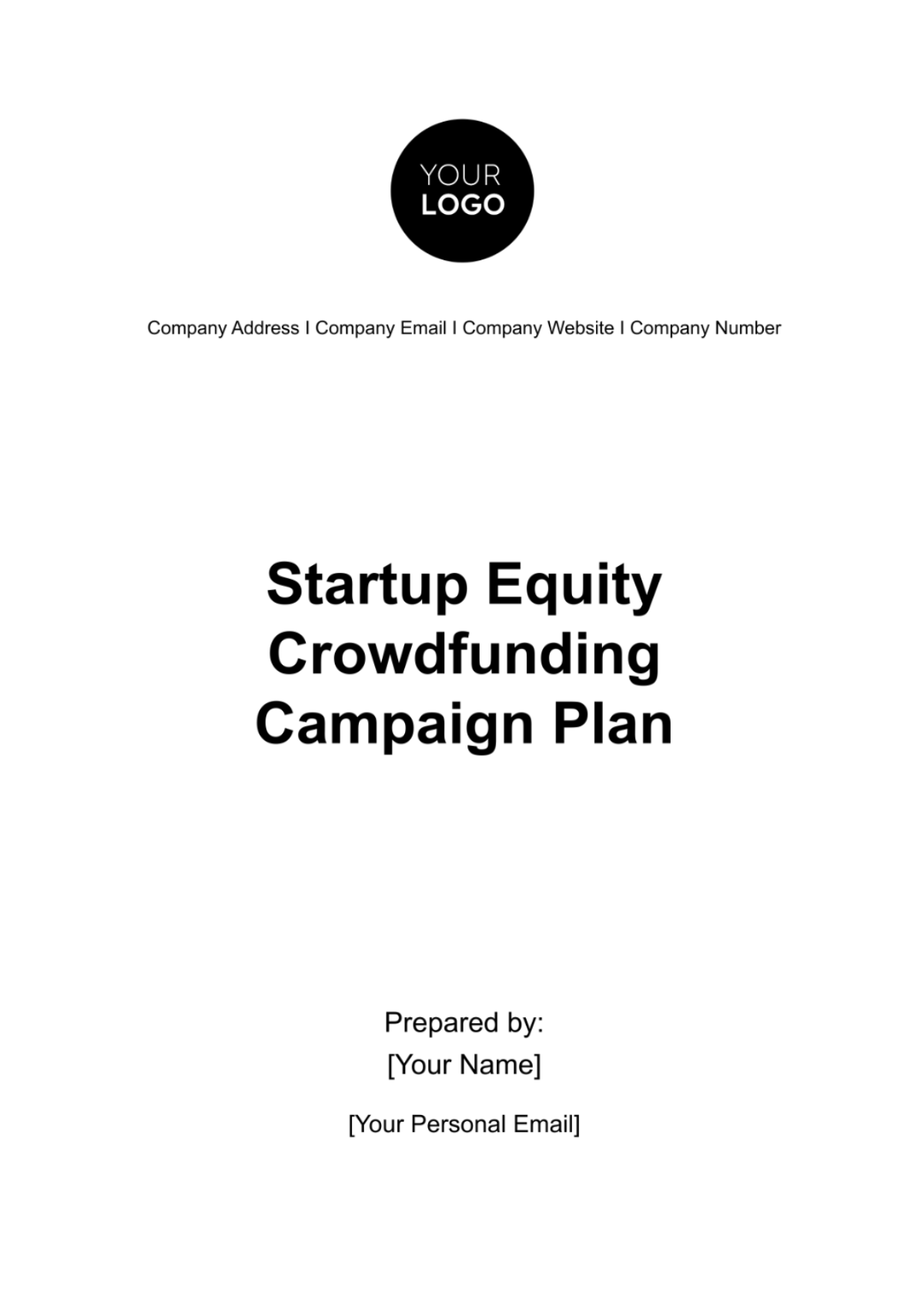 Startup Equity Crowdfunding Campaign Plan Template - Edit Online & Download