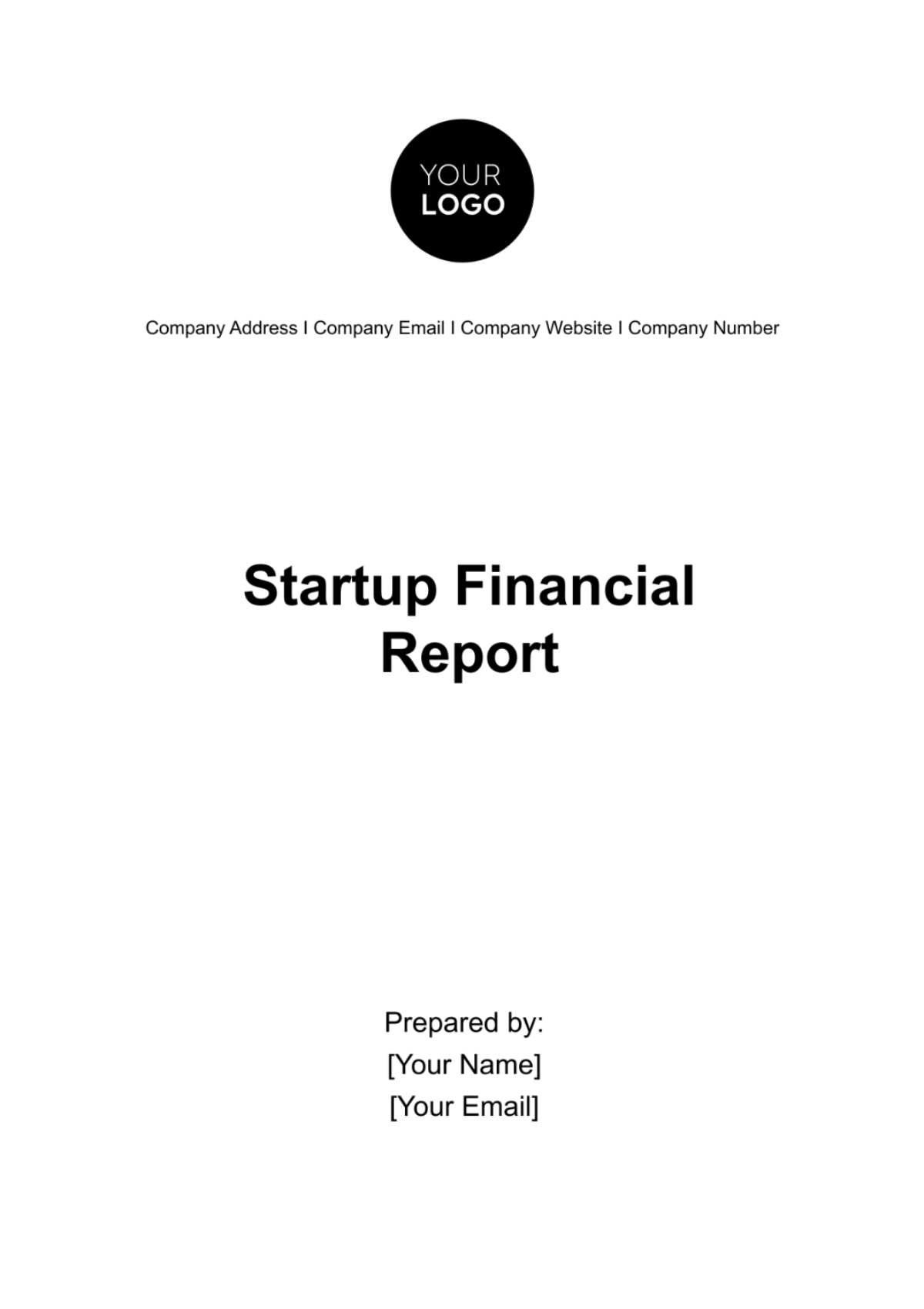 Startup Financial Report Template