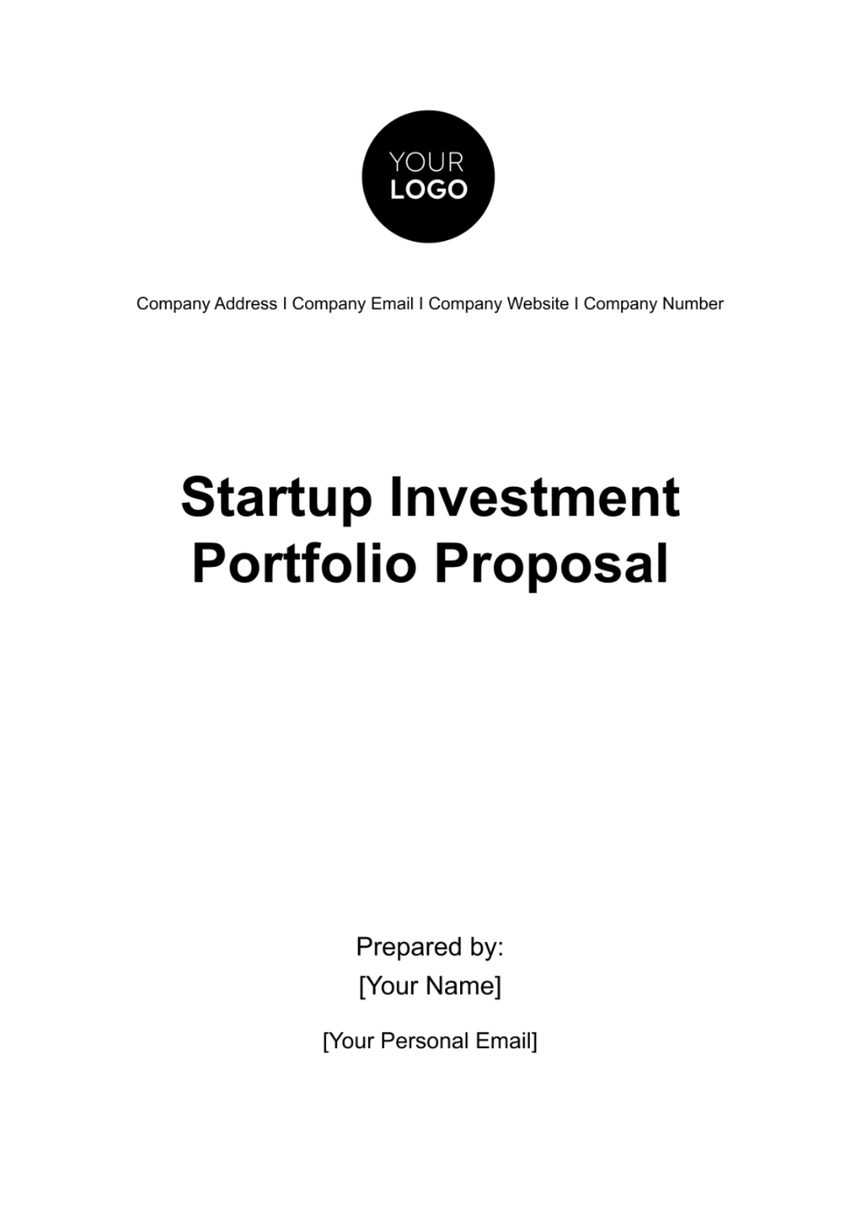 Startup Investment Portfolio Proposal Template