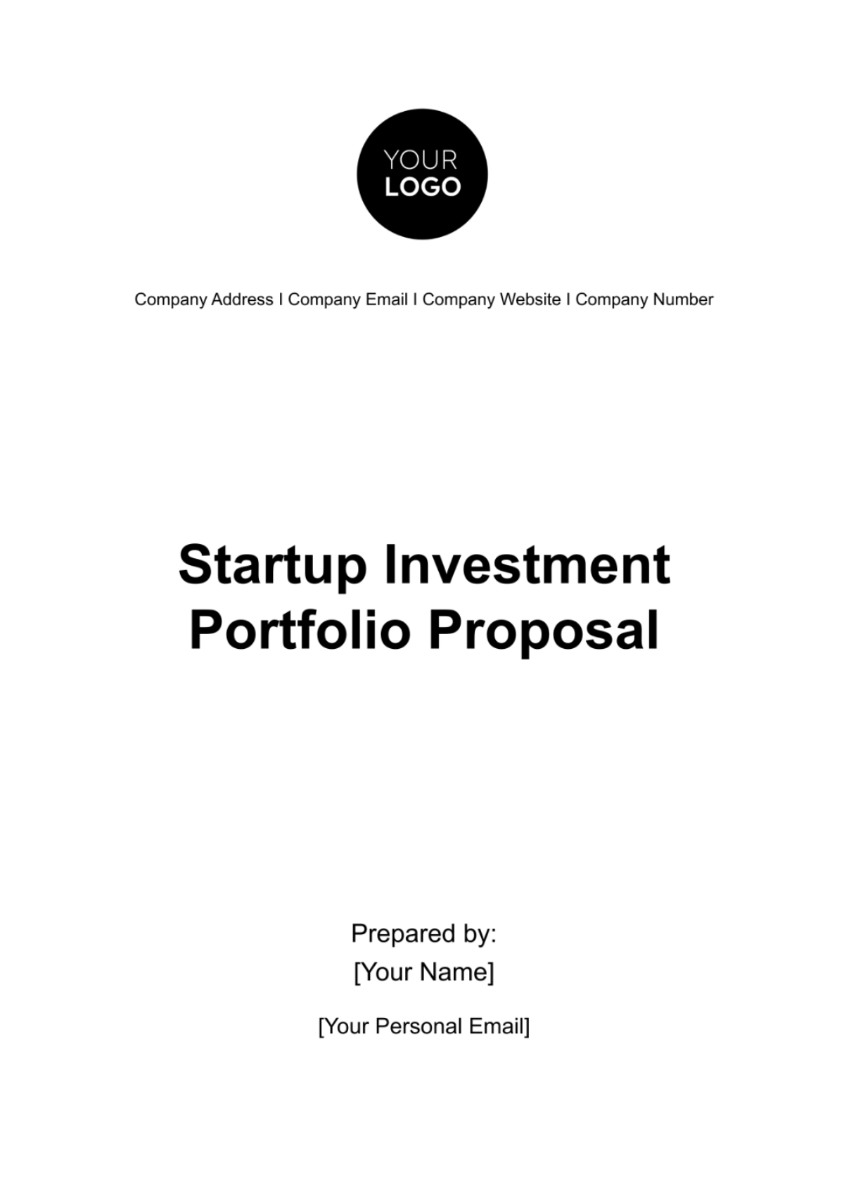 Startup Investment Portfolio Proposal Template - Edit Online & Download