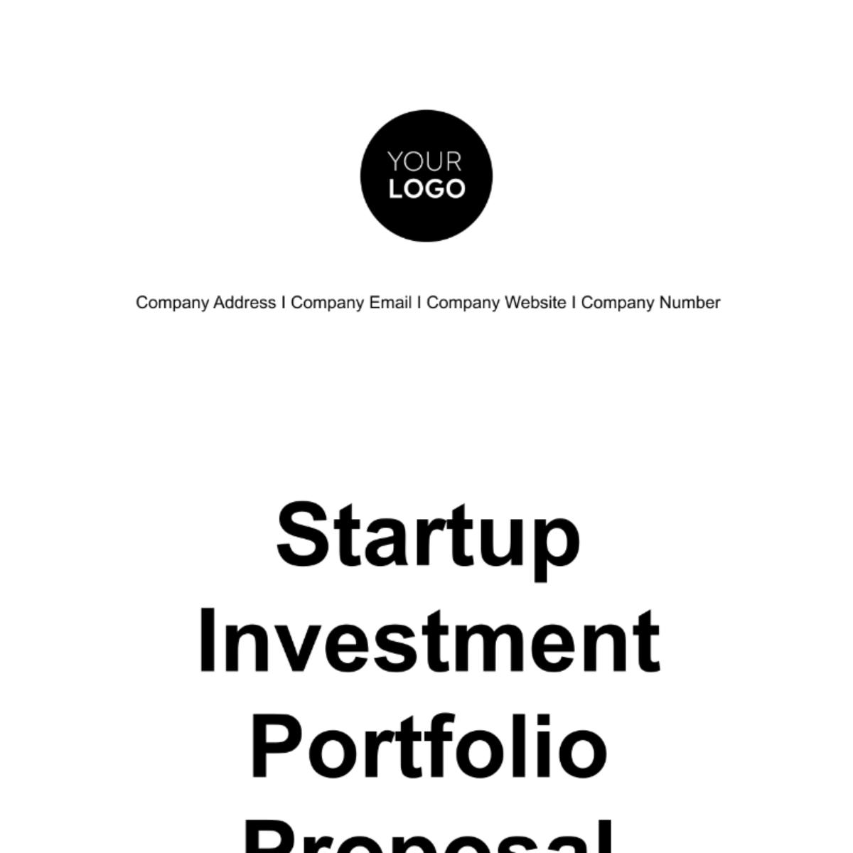 Startup Investment Portfolio Proposal Template
