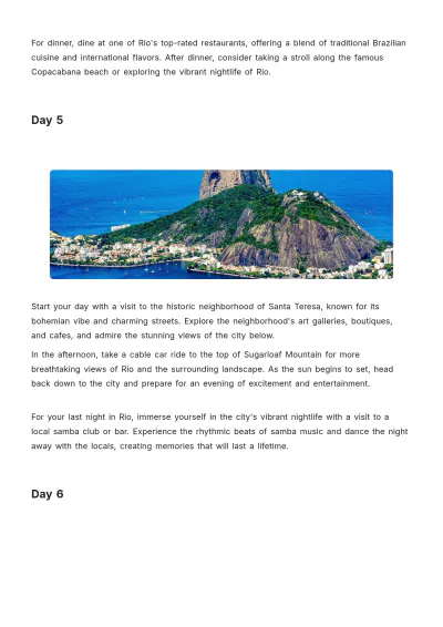Free South America Honeymoon Itinerary Template to Edit Online