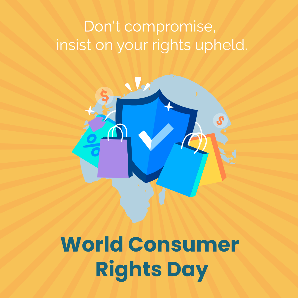 Free  World Consumer Rights Day LinkedIn Post Template