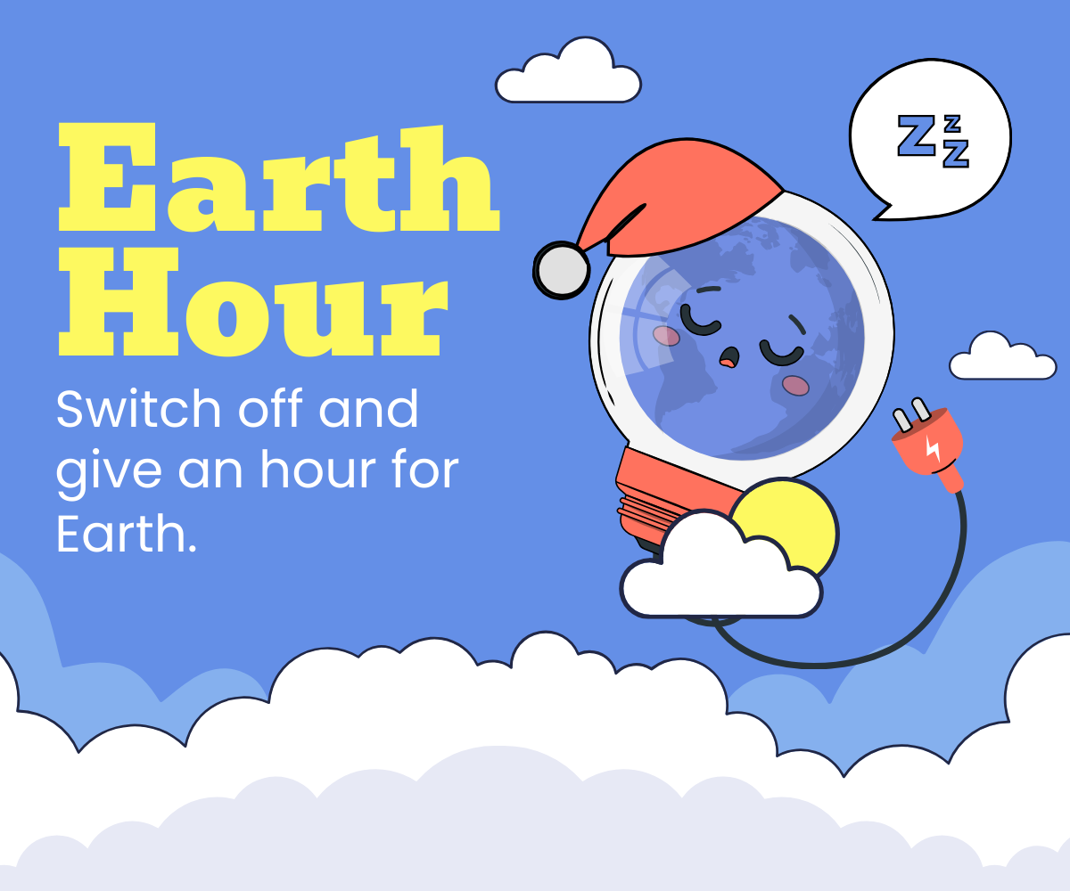 Earth Hour Ad Banner Template
