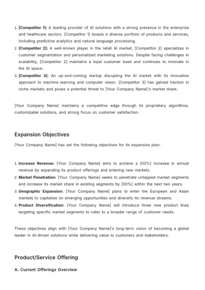 Free Startup Business Expansion Plan Template to Edit Online