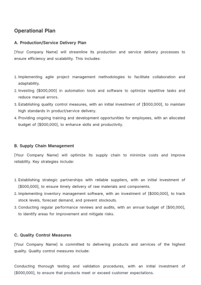 Free Startup Business Expansion Plan Template to Edit Online