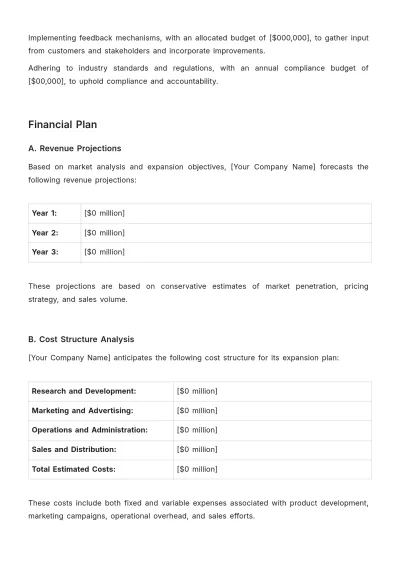 Free Startup Business Expansion Plan Template to Edit Online