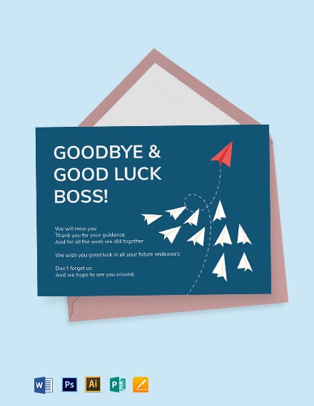 Simple Office Farewell Card Template - Word | PSD | Apple Pages ...