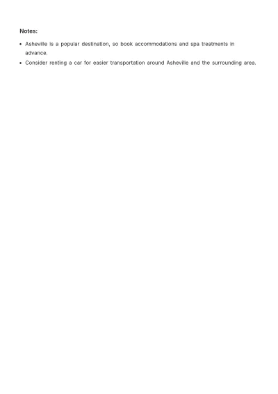 Free Asheville Bachelorette Itinerary Template to Edit Online