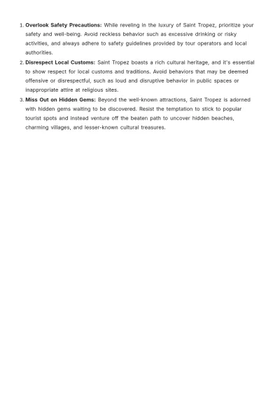 Free Saint Tropez Itinerary Template to Edit Online