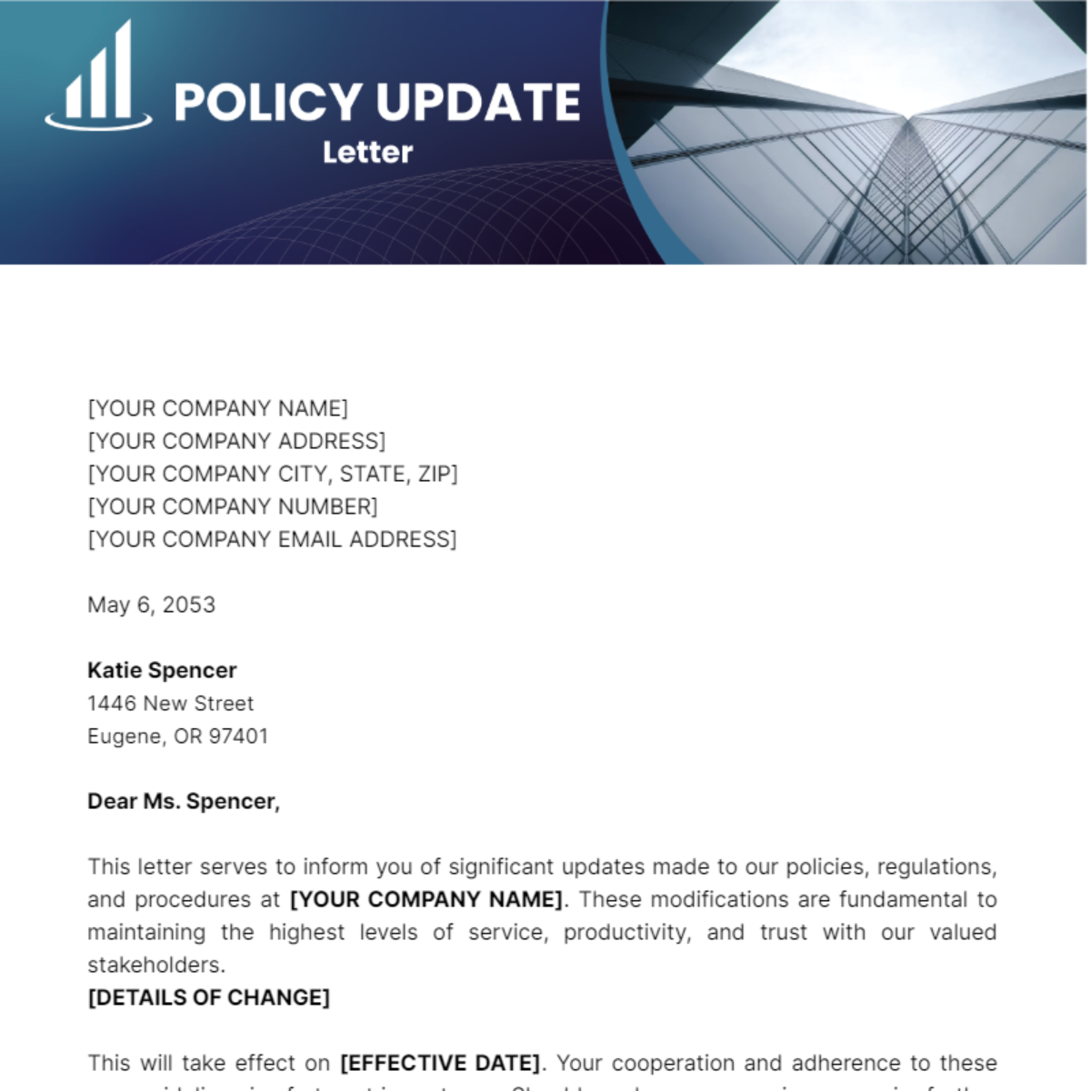 Policy Update Letter Template