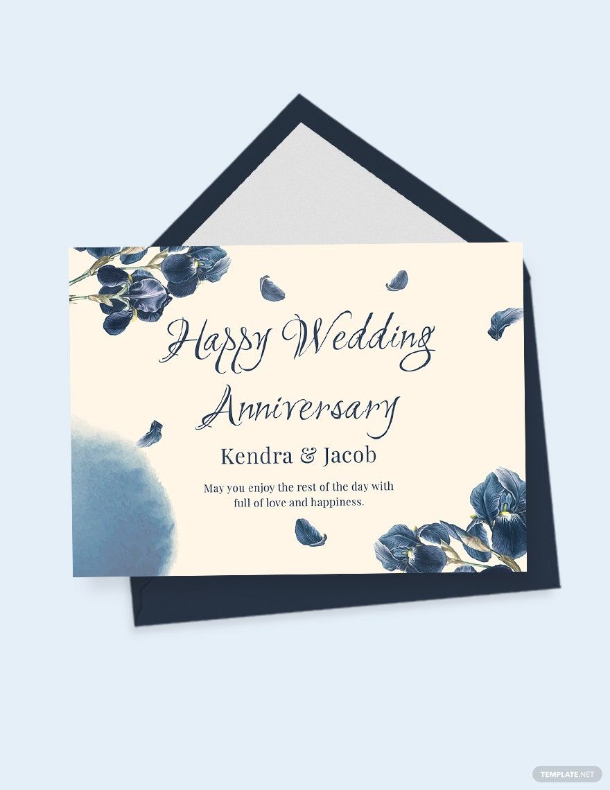 Free Happy Wedding Anniversary Card Template in Word, Illustrator, PSD, Apple Pages, Publisher