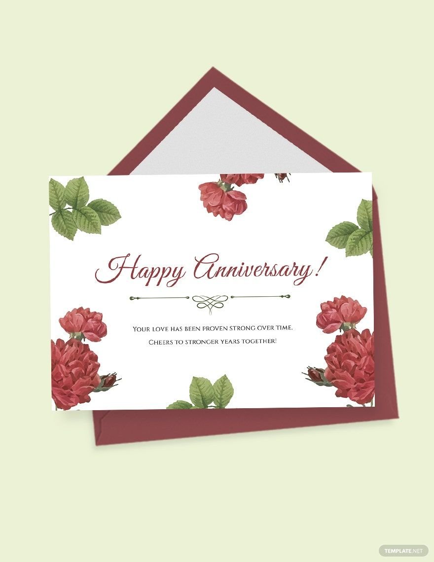 Marriage Anniversary Card Template