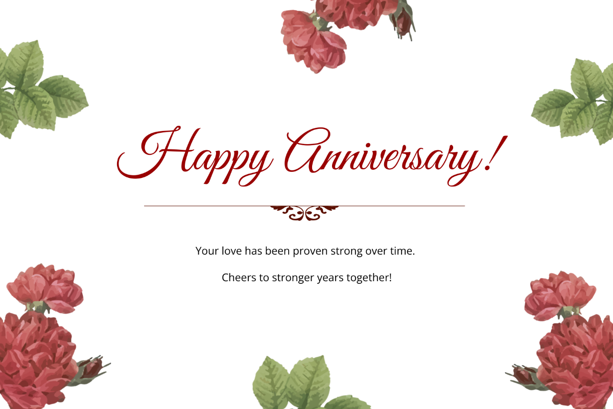 Marriage Anniversary Card Template