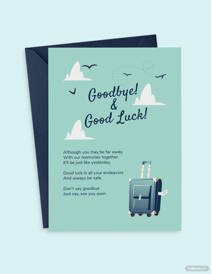Printable Farewell Card Template
