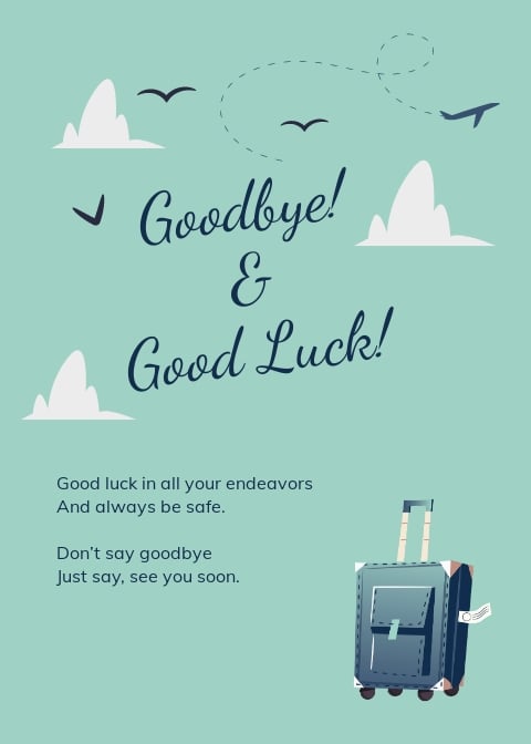 Printable Farewell Card Template Illustrator Word Apple Pages Psd Publisher Template Net