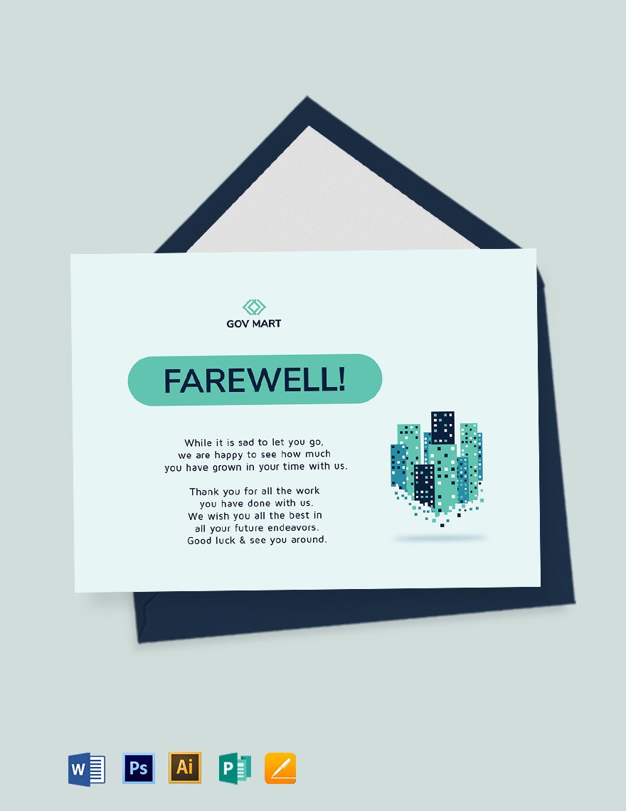 Free Professional Farewell Card Template