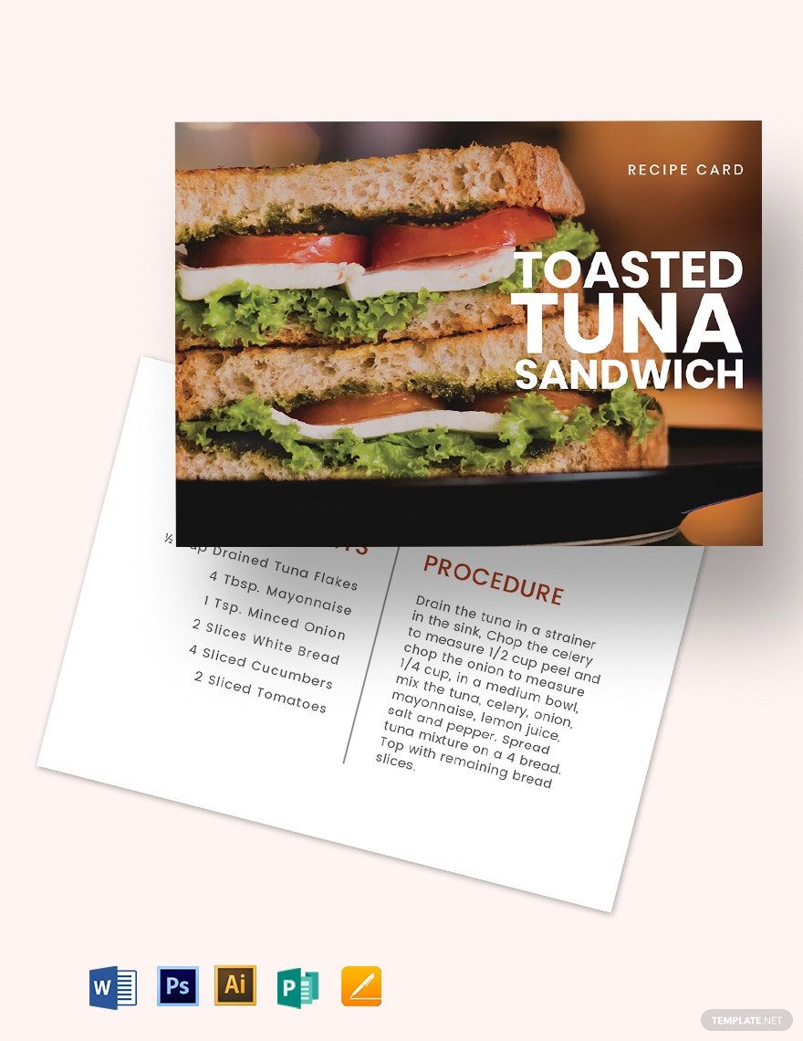 Free Sandwich Recipe Card Template