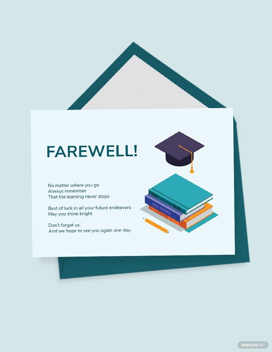Student Farewell Card Template