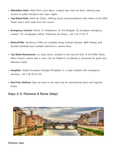 Free 5 Day Europe Trip Itinerary Template to Edit Online