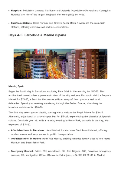 Free 5 Day Europe Trip Itinerary Template to Edit Online