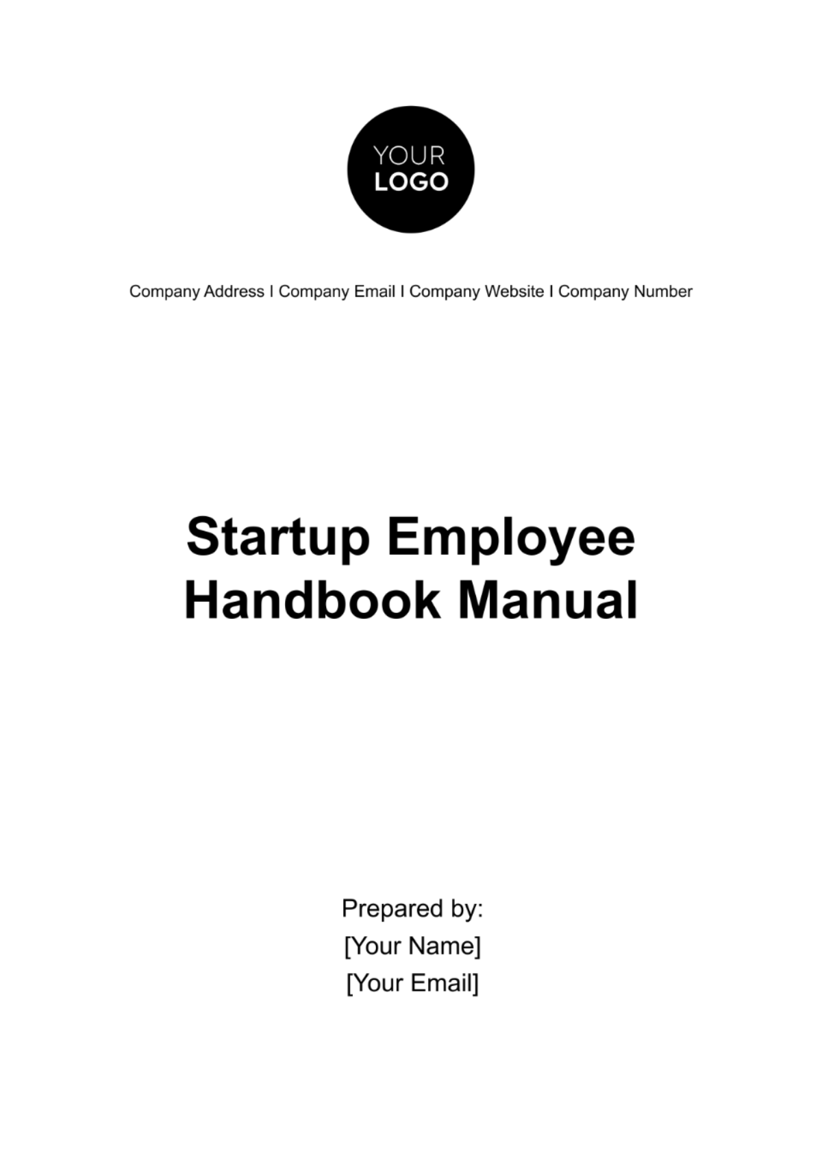 Startup Employee Handbook Manual Template