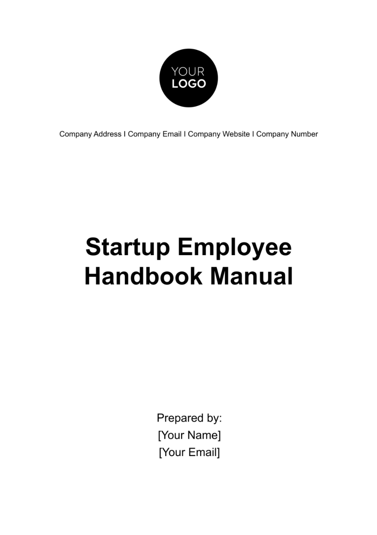 Startup Employee Handbook Manual Template - Edit Online & Download