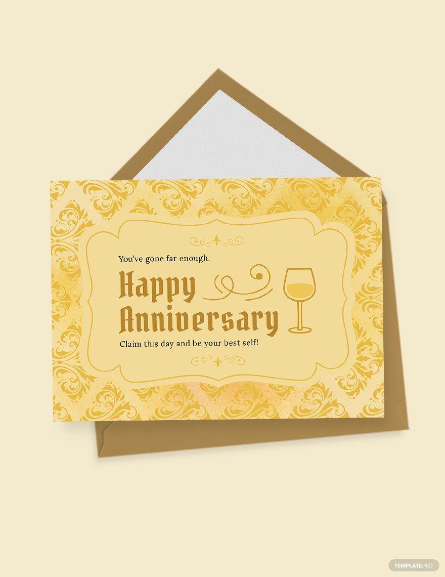 Free Vintage Anniversary Card Template
