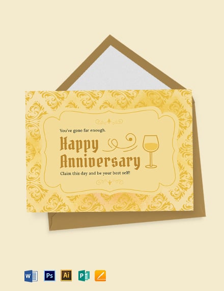 free anniversary card word template download templatenet