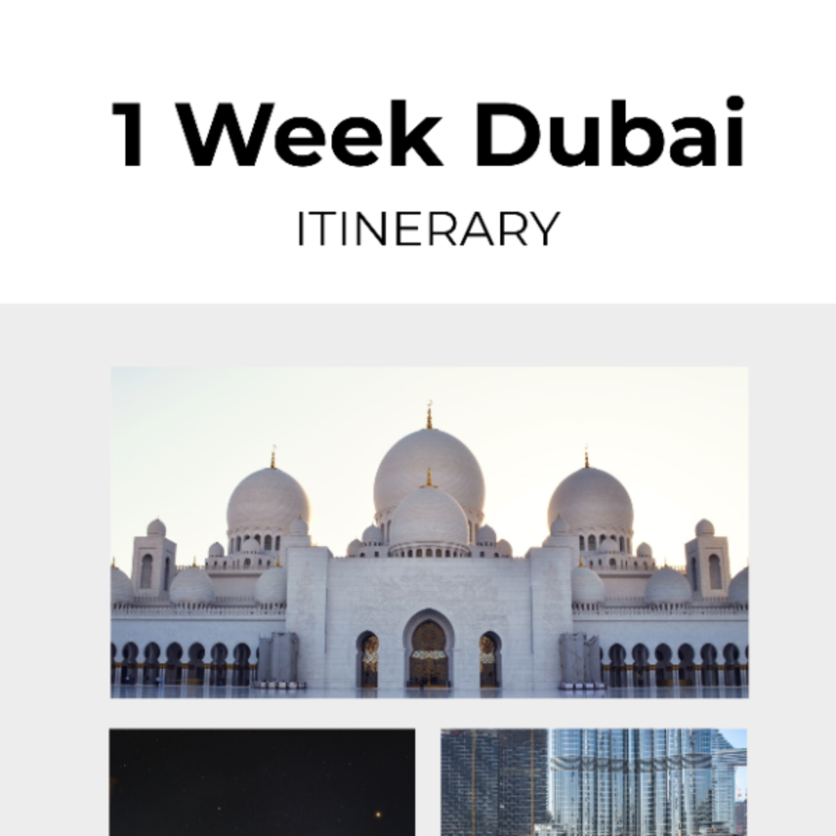 1 Week Dubai Itinerary Template - Edit Online & Download