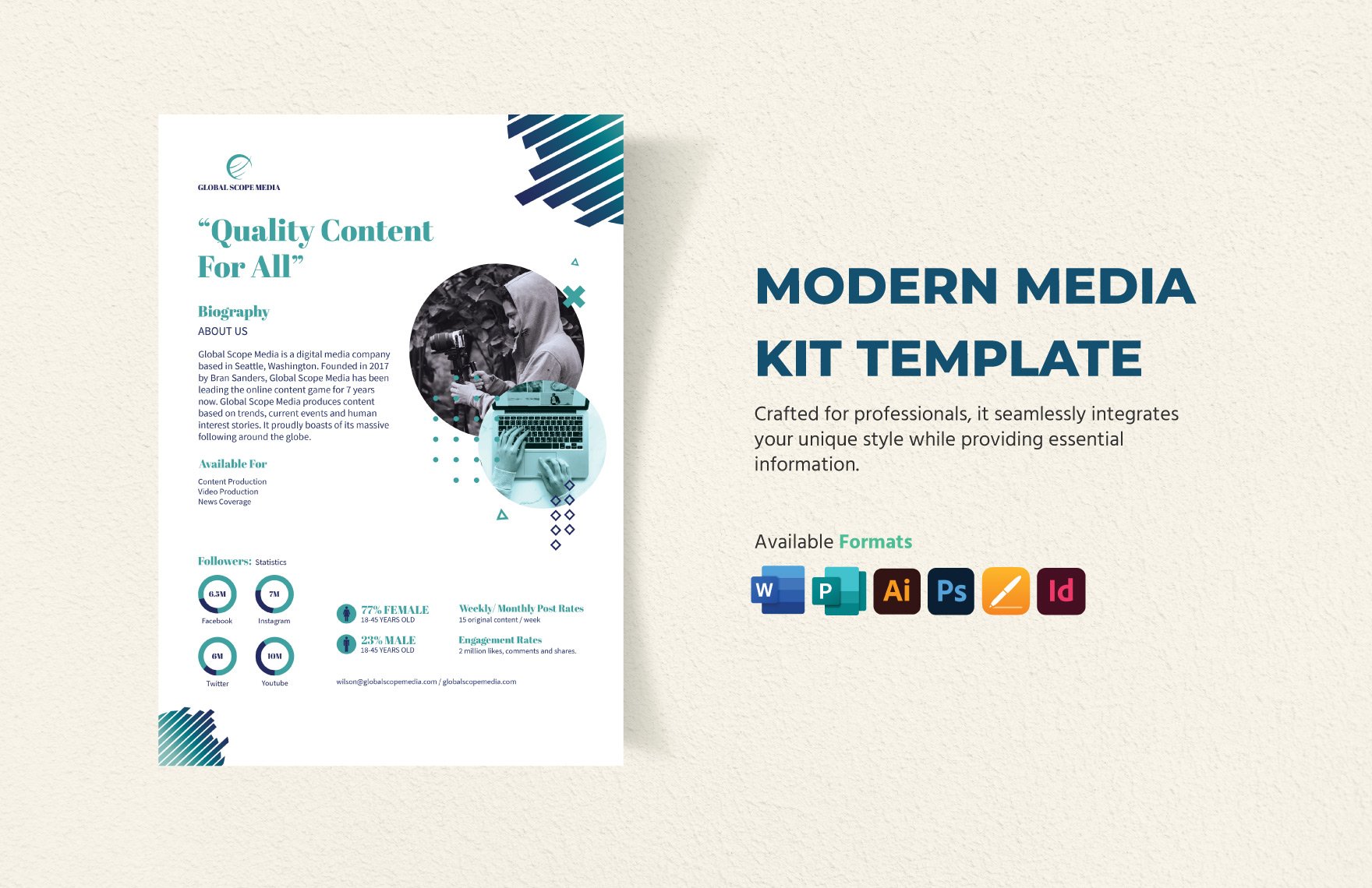 Modern Media Kit template