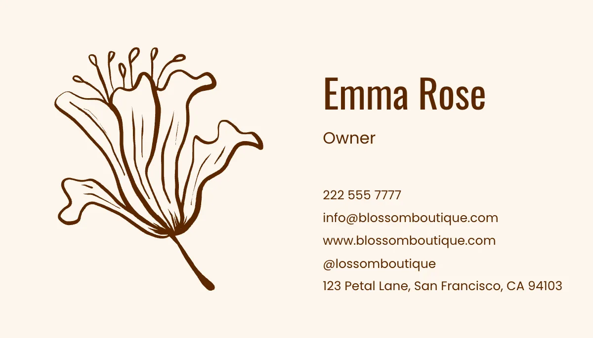 Free Floral Business Card Vector Template to Edit Online