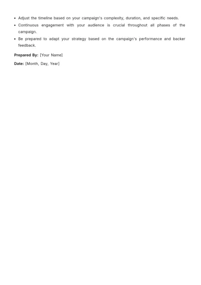 Free Startup Crowdfunding Campaign Schedule Template to Edit Online