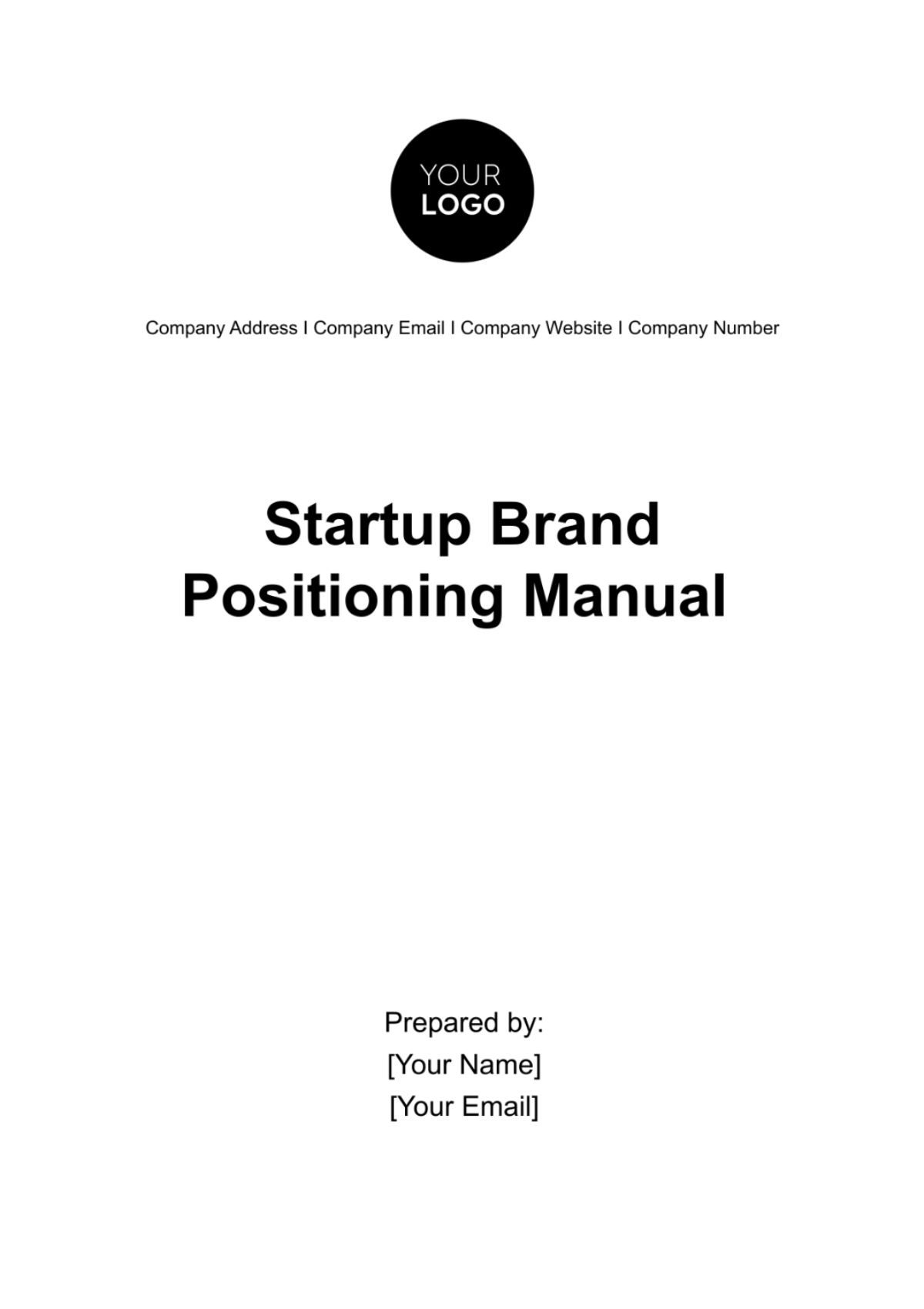 Startup Brand Positioning Manual Template