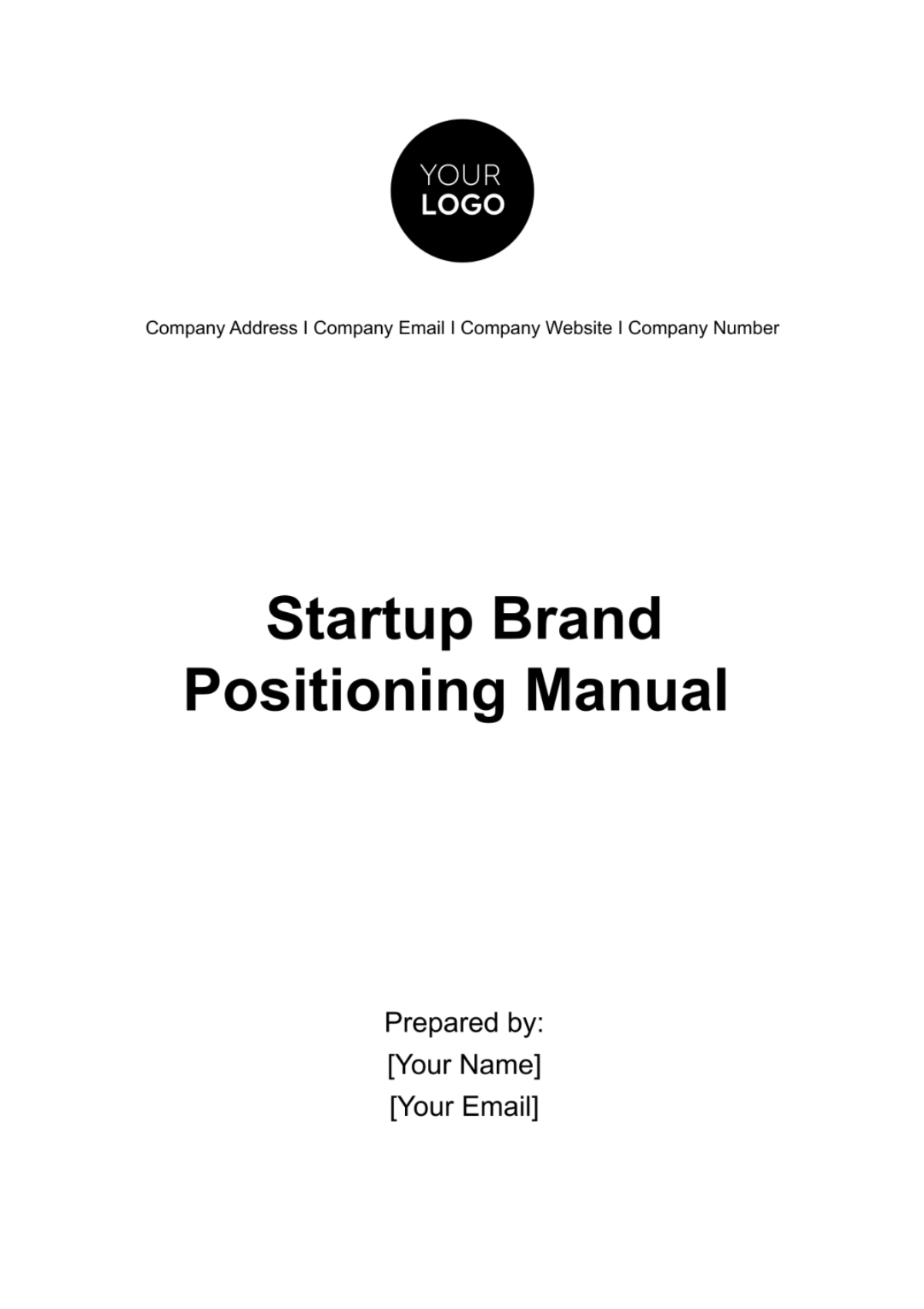 Startup Brand Positioning Manual Template