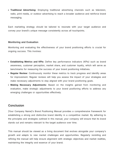 Free Startup Brand Positioning Manual Template to Edit Online