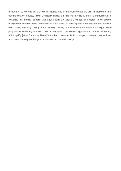 Free Startup Brand Positioning Manual Template to Edit Online