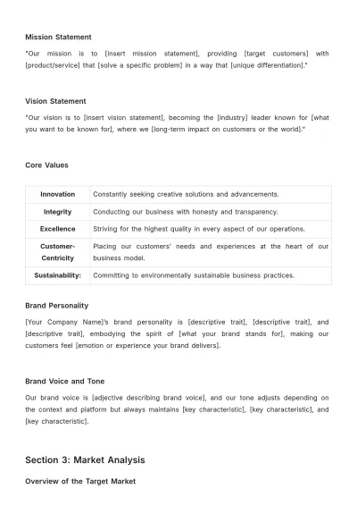 Free Startup Brand Positioning Manual Template to Edit Online