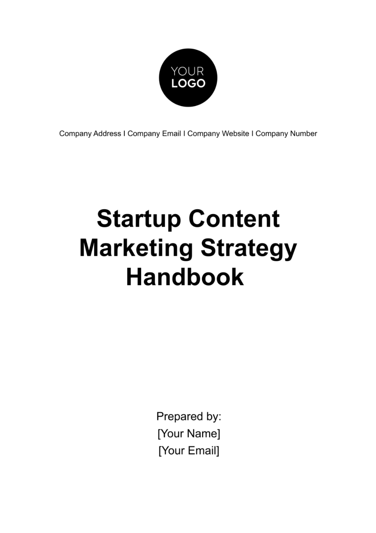 Startup Content Marketing Strategy Handbook Template