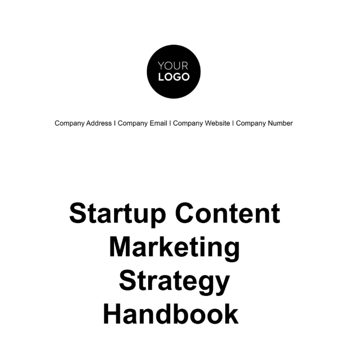 Startup Content Marketing Strategy Handbook Template - Edit Online & Download