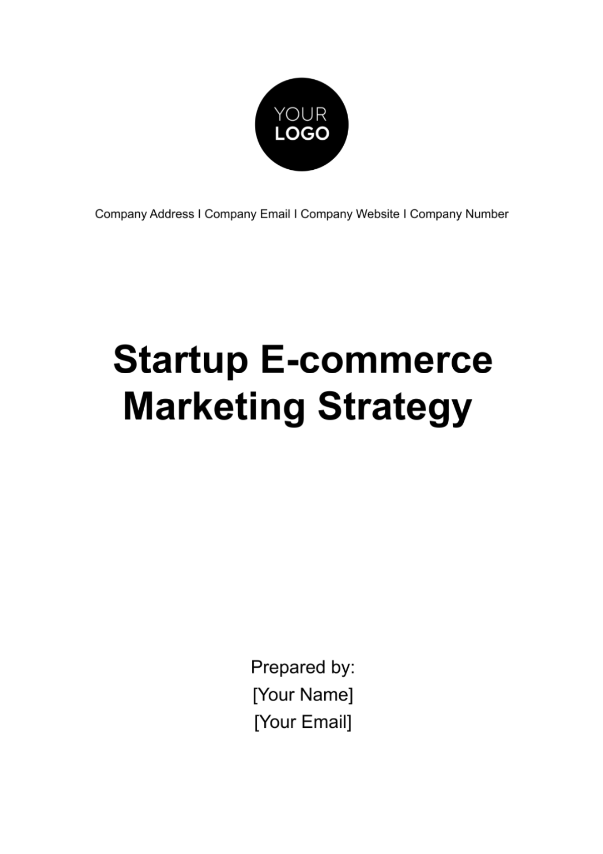 Startup E-commerce Marketing Strategy Template