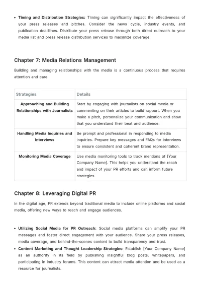 Free Startup PR and Media Relations Plan Template to Edit Online