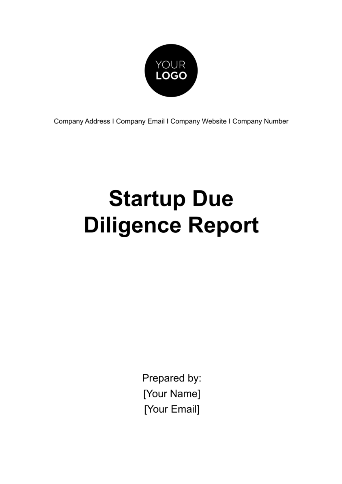 Startup Due Diligence Report Template