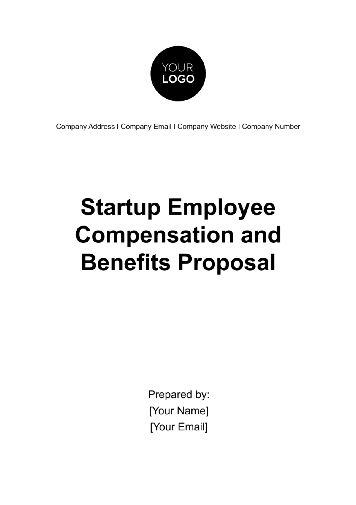 Free Startup Employee Compensation and Benefits Proposal Template