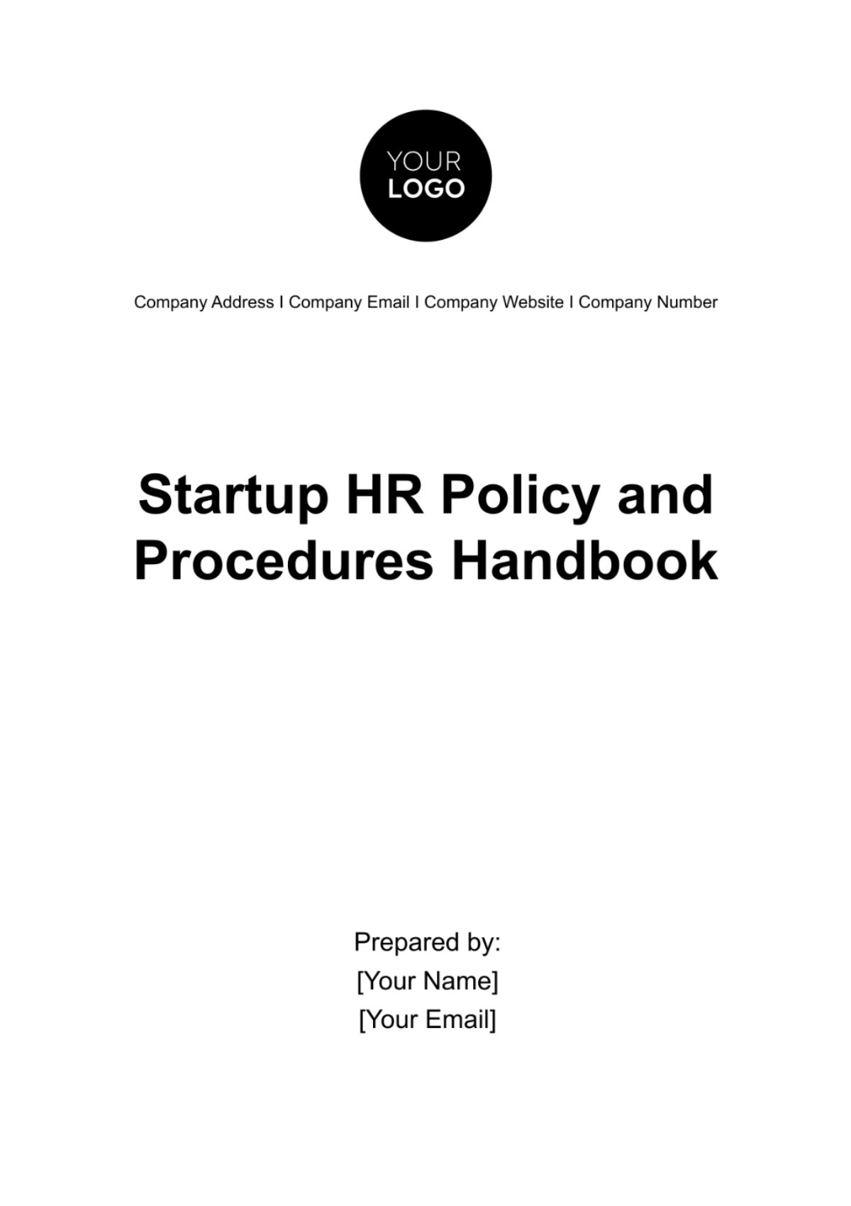 Startup HR Policy and Procedures Handbook Template