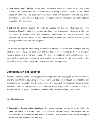 Free Startup HR Policy and Procedures Handbook Template to Edit Online