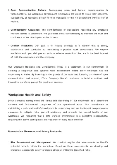 Free Startup HR Policy and Procedures Handbook Template to Edit Online