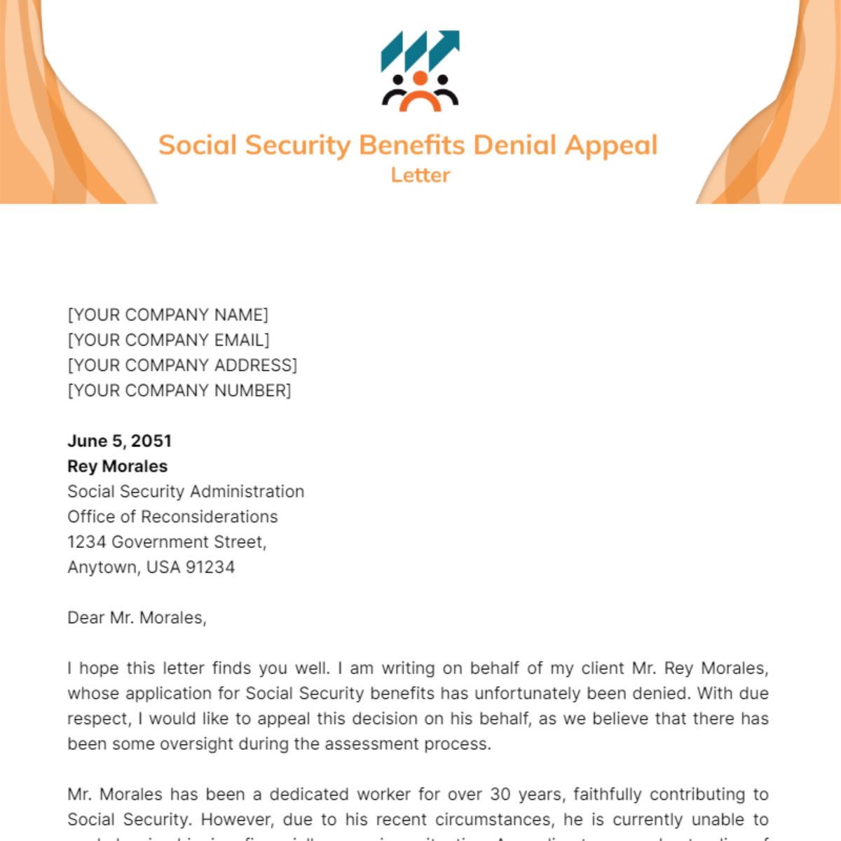 Social Security Benefits Denial Appeal Letter Template