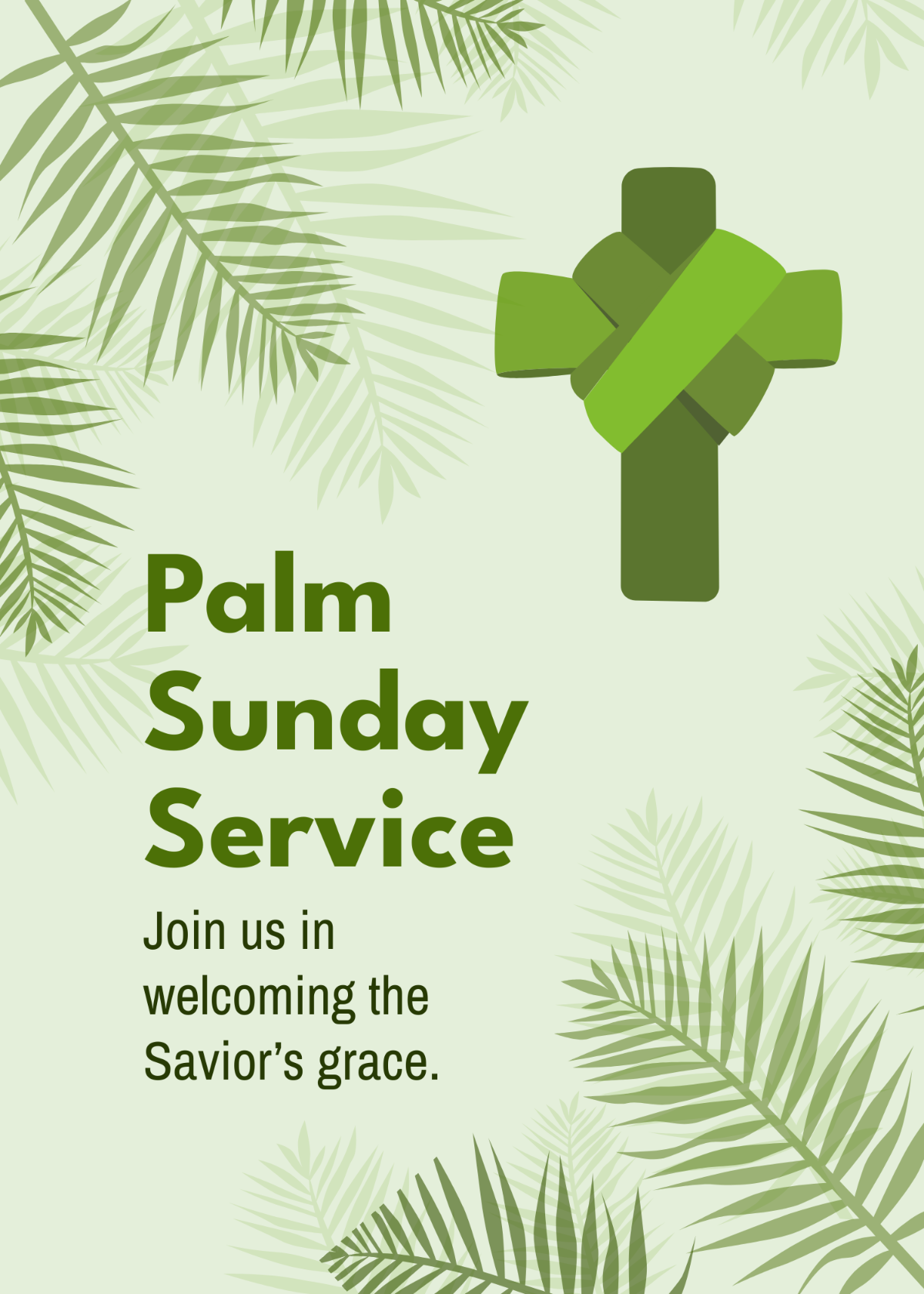  Palm Sunday Invitation Card Template